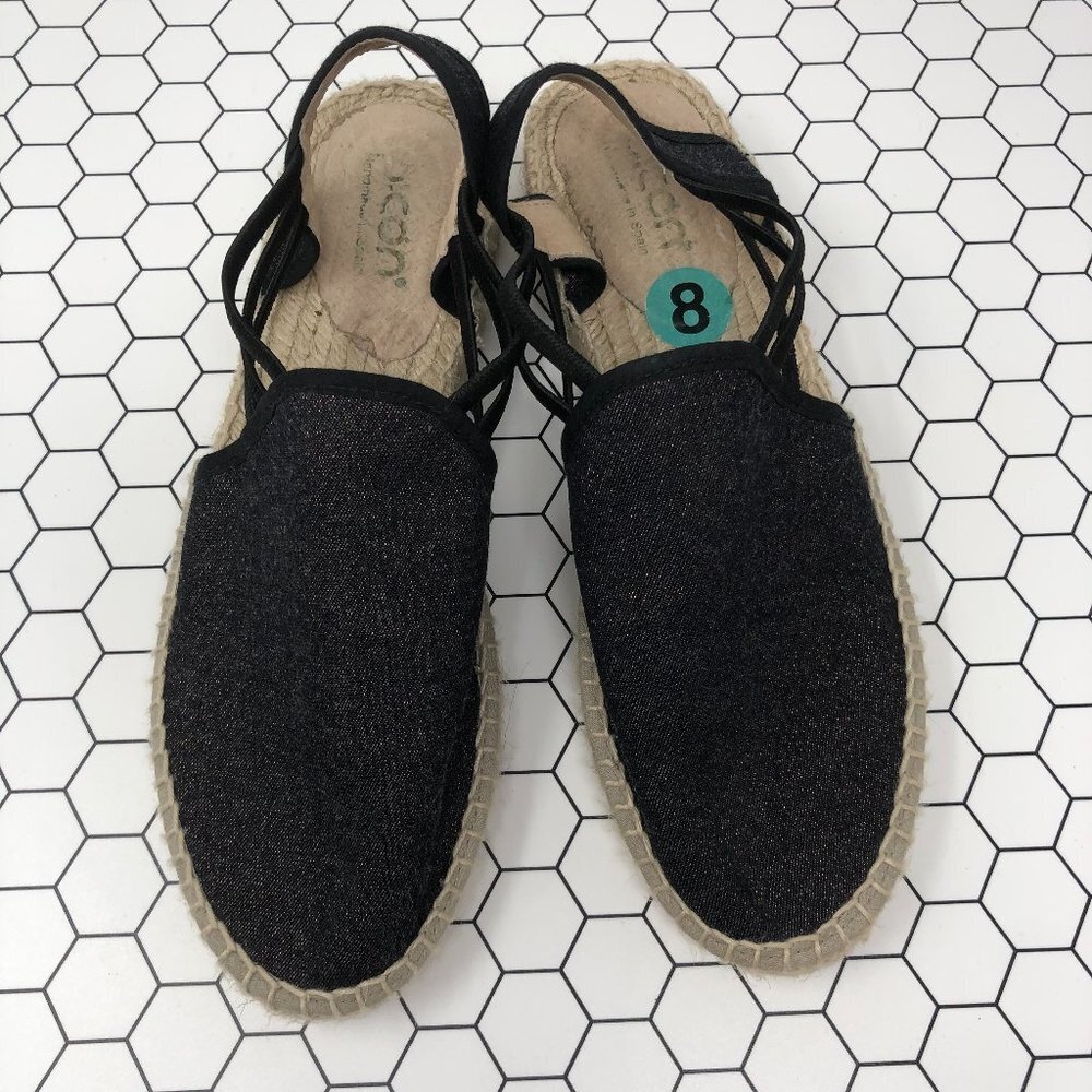 Picon Sling back Espadrilles Denim Blue Gold 8 - Picture 3 of 9